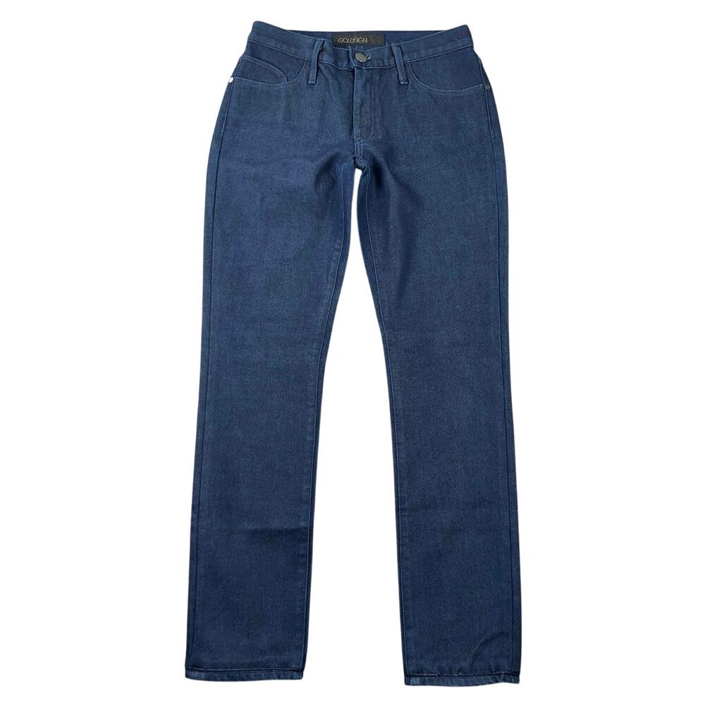 Goldsign Straight Leg Jeans Low Rise Dark Wash Stretch Denim USA Women’s 27